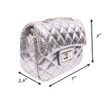 Black Metallic Cross Body Purse - Popatu