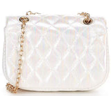 Pearly White Quilted Cross-Body Purse