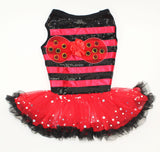Pawpatu Red Lady Bug Costume Petti Dress for Pets