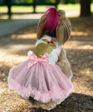 Pawpatu Pink Dog Dress with Golden Bunny