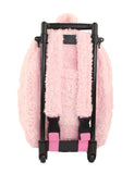 Popatu Kid's Pink Rolling Backpack with Grey Kitty Removable Plush - Popatu