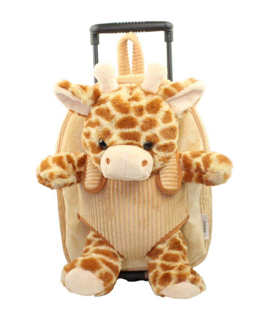 Kid's Giraffe Rolling Backpack with Removable Plush
