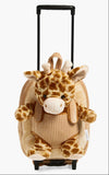 Kid's Giraffe Rolling Backpack with Removable Plush