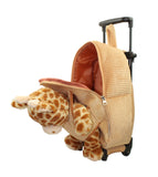 Kid's Giraffe Rolling Backpack with Removable Plush