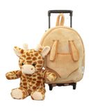Kid's Giraffe Rolling Backpack with Removable Plush