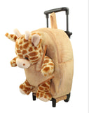 Kid's Giraffe Rolling Backpack with Removable Plush