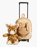 Kid's Giraffe Rolling Backpack with Removable Plush