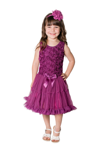 Little Girl's Purple Petti Tutu Ruffle Dress