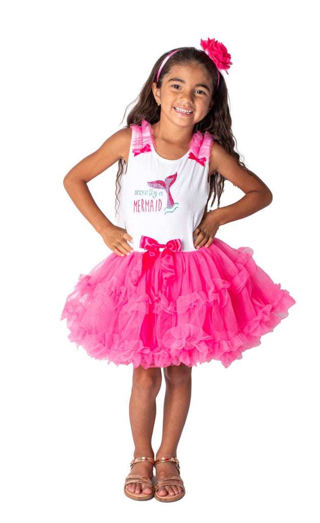 Popatu Little Girls Secretly a Mermaid  Ruffle Dress - Popatu