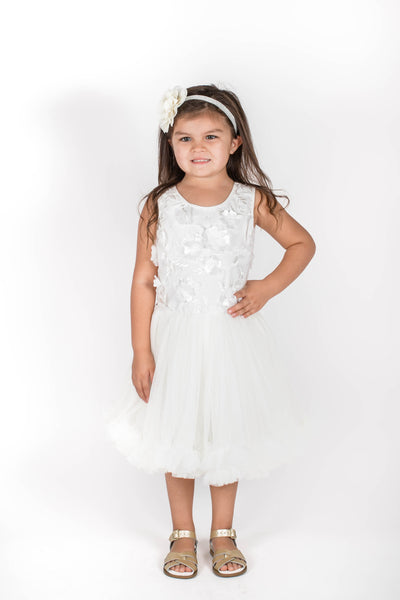 Baby White Flower Girl Dress Popatu