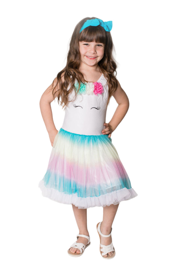Little Girl's Rainbow Unicorn Tutu Dress