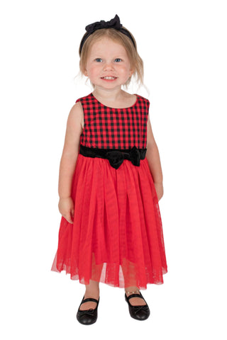 Baby Girl's Red Checkered Tulle Dress