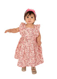 Little Girl's Pink Floral Chambray Dress