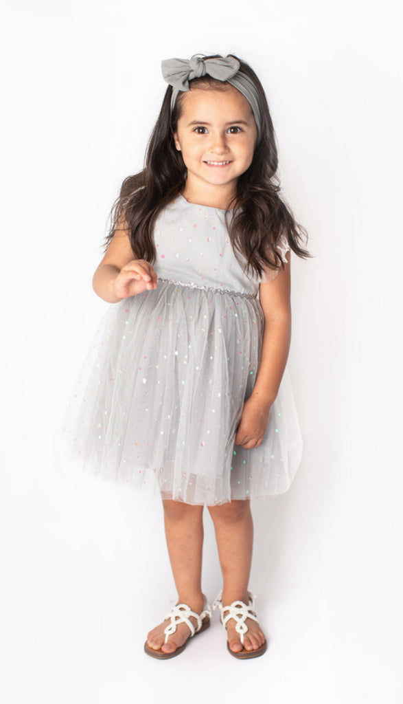 Popatu Baby Girls and Little Girls Silver Dress