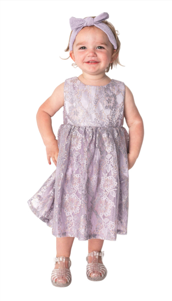 Popatu Baby Girl's & Little Girl's Lavender Elegant Lace Dress