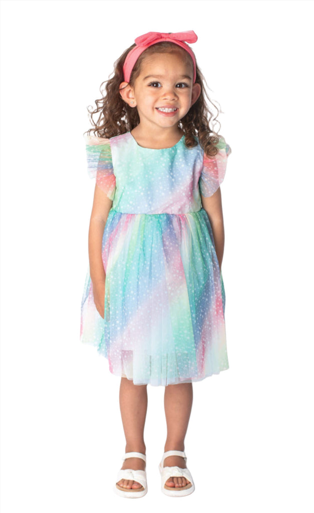 Popatu Baby Girl's and Little Girl's Rainbow Tulle Dress