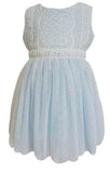 Baby Girl's Swiss Dot Light Blue Dress