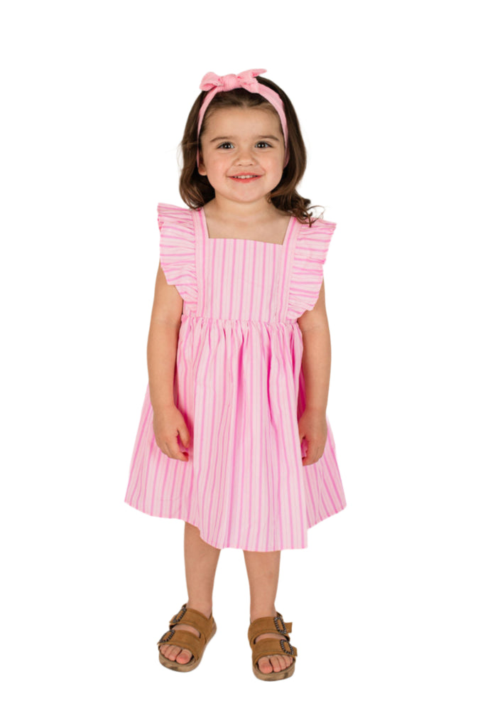 Little Girl's Pink Stripe Dress
