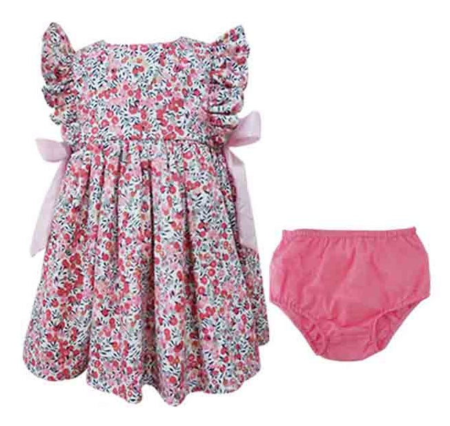 Baby Floral Cotton Dress with Matching Panty (3M-9M only)