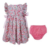Baby Floral Cotton Dress with Matching Panty (3M-9M only)
