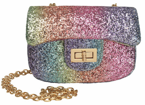 Rainbow Glitter Handbag - Popatu pageant and easter petti dress