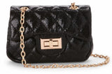 Black Metallic Cross Body Purse - Popatu