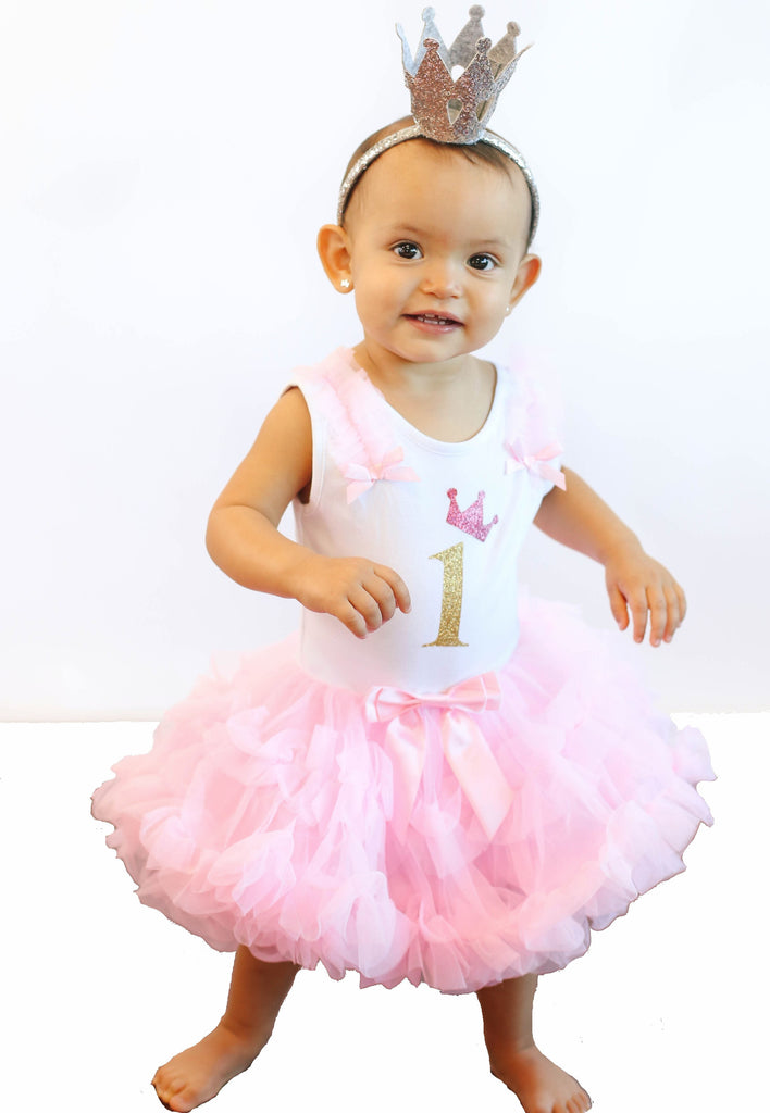 Popatu White 1st Birthday Ruffle Petti Dress - Popatu