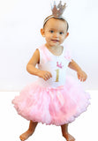 Popatu White 1st Birthday Ruffle Petti Dress - Popatu