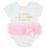 White "Little Sister" Ruffle Bodysuit - Popatu pageant and easter petti dress