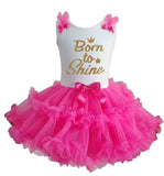 Baby Girl's & Little Girl's "Born to Shine" Ruffle Dress
