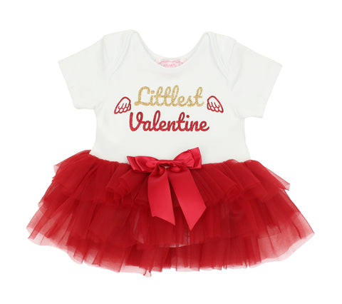 Popatu Baby Girl's Littlest Valentine  Red/White Dress