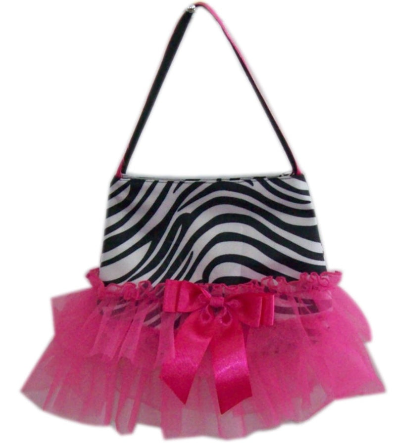 Zebra Purse with Hotpink Ruffles