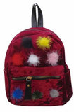 Popatu Red Pom Poms Mini Backpack - Popatu pageant and easter petti dress