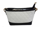 White and Black Quilted Purse