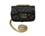 Black Metallic Cross Body Purse - Popatu