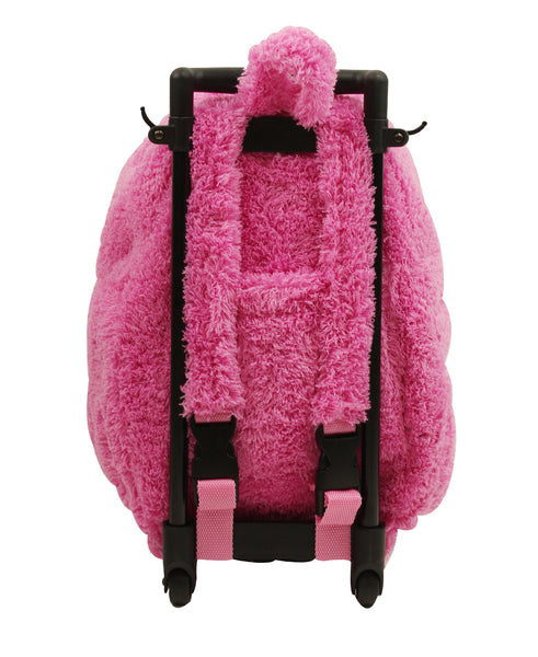 Popatu Kid's HotPink Stuffed Animal Unicorn Rolling Backpack with Remo