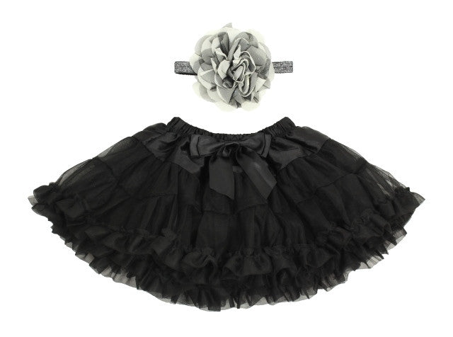 Baby Girl Ruffle Skirt With Headband Set - Popatu