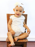 Popatu White Daisy Baby Bodysuit - Popatu pageant and easter petti dress