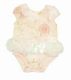 Popatu Infant's Elegant Embroidered Ruffle Tutu Bodysuit