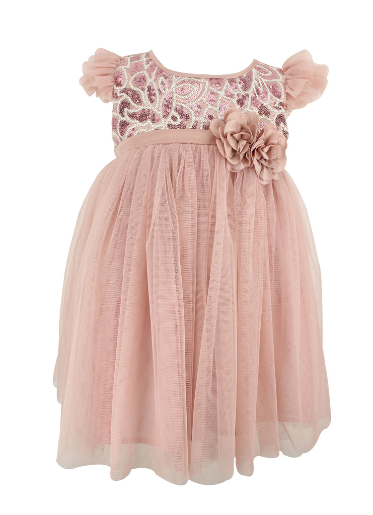 Little Girl's Floral Applique Dress
