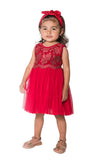 Burgundy Lace Tulle Dress