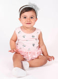 Popatu Silver Heart Peach Bodysuit - Popatu pageant and easter petti dress