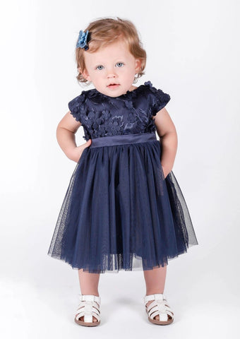 Popatu Baby Girls Navy Tulle Dress - Popatu pageant and easter petti dress