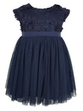 Popatu Baby Girls Navy Tulle Dress - Popatu pageant and easter petti dress