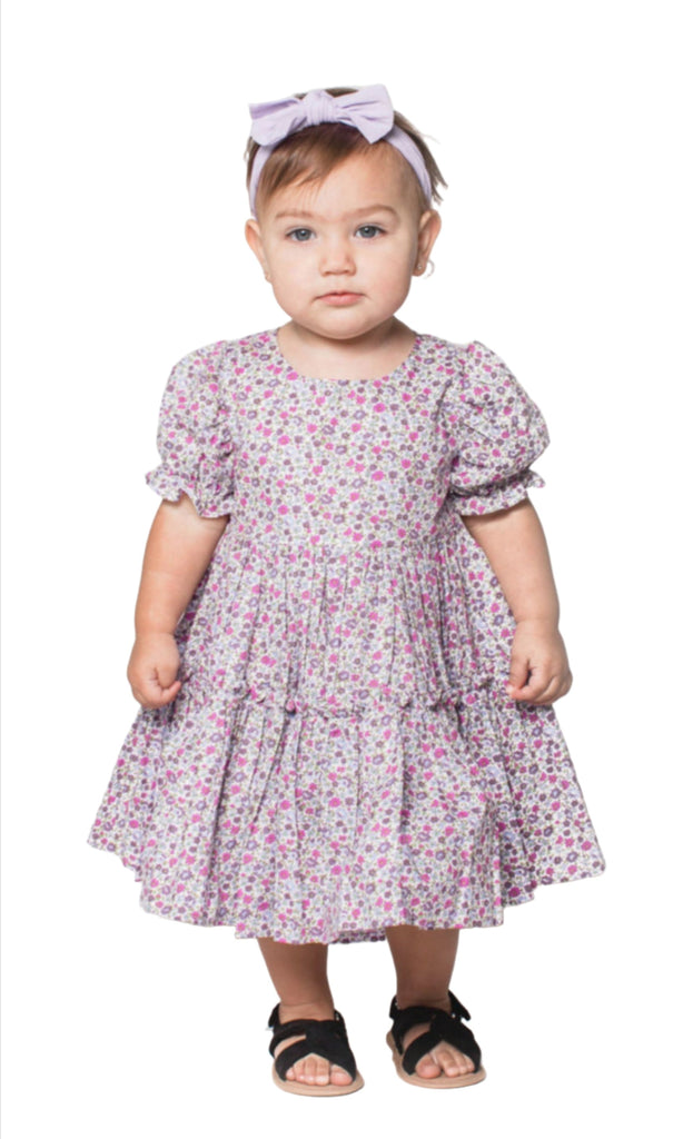 Baby Girl's Purple Mini Flower Twirl Dress