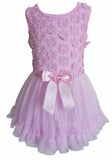Little Girl's Pink Soutache Flowers Petti Tutu Dress