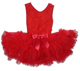 Popatu Red Rosette Baby Girls Ruffle Dress - Popatu pageant and easter petti dress
