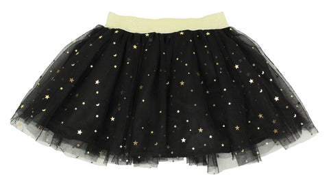 Little Girls Black Stars Skirt