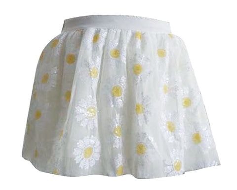 Little Girls Sequin Daisies Skirt