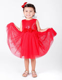 Little Girls Big Bow Tulle Dress-